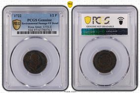 1722 1/2 P Rosa Americana, DEI GRATIA N1