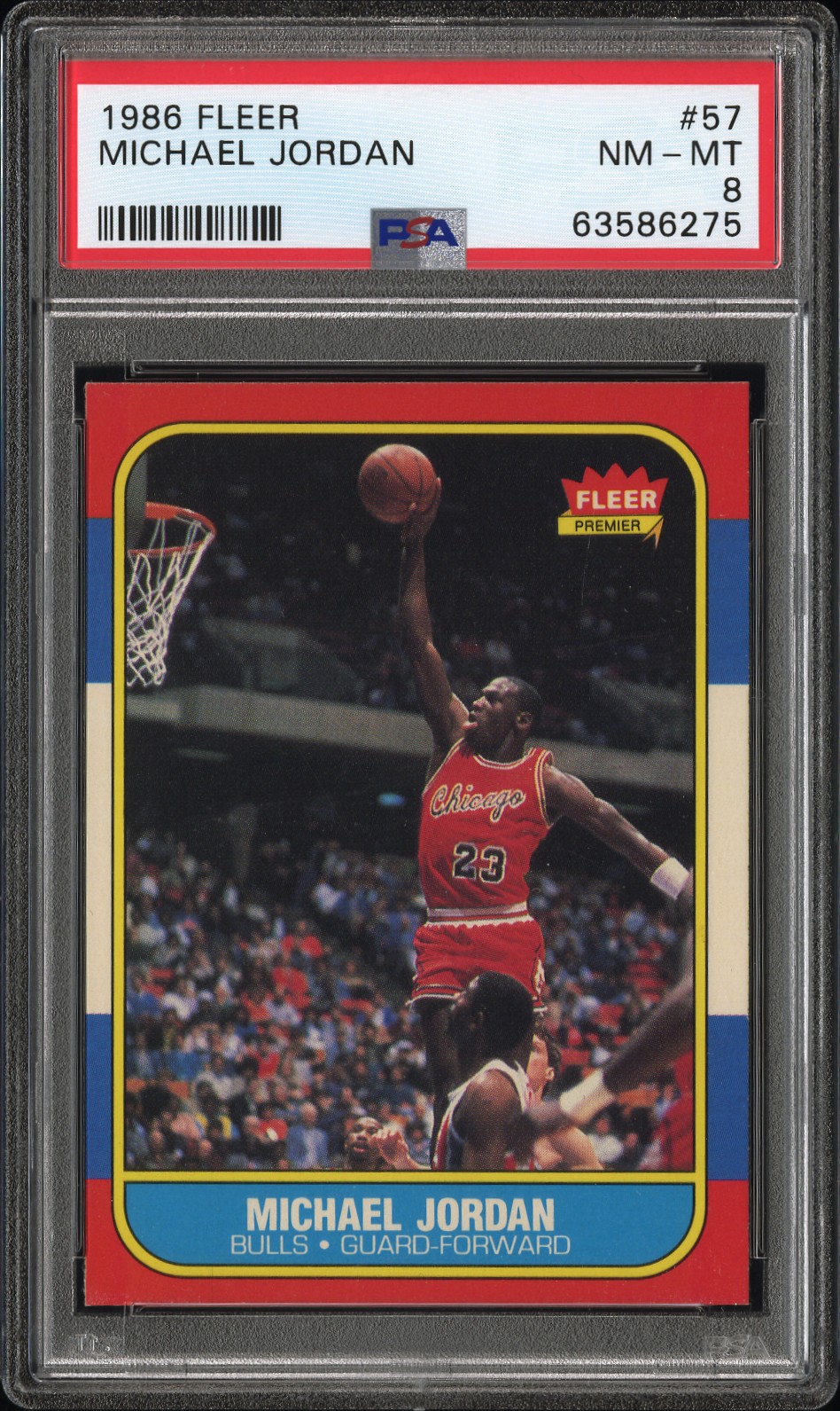 1986 Fleer Michael Jordan #57 Nm-Mt 8 front