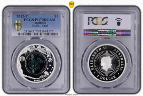 2012-P $1 Koala Ag-Opal PR70DCAM