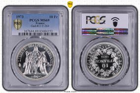 1973 10 Fr Gad-813 F-364 MS69