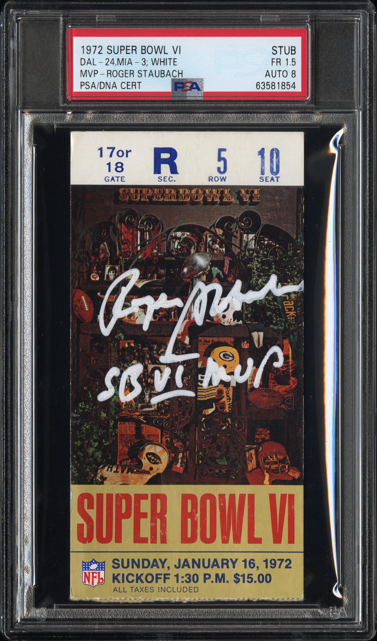 2010 Super Bowl XLIV Game Ticket (PSA)