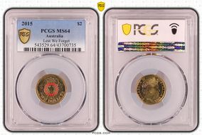 2015 $2 Lest We Forget Colorized MS64