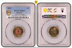 2015 $2 Lest We Forget Colorized MS65