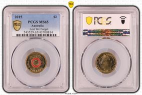 2015 $2 Lest We Forget Colorized MS65