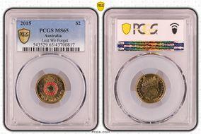 2015 $2 Lest We Forget Colorized MS65