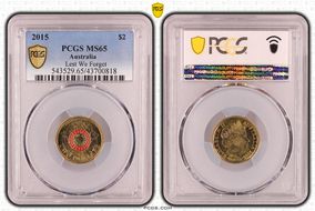 2015 $2 Lest We Forget Colorized MS65
