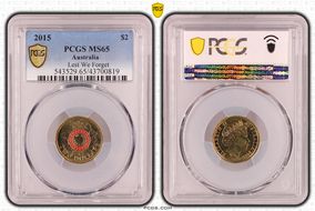 2015 $2 Lest We Forget Colorized MS65