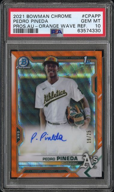 2021 Bowman BOWMAN CHROME PROSPECT AUTOGRAPHS Refractor #CPAPP Pedro Pineda front