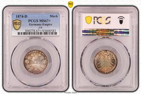 1874-D Mark J-9 MS67+