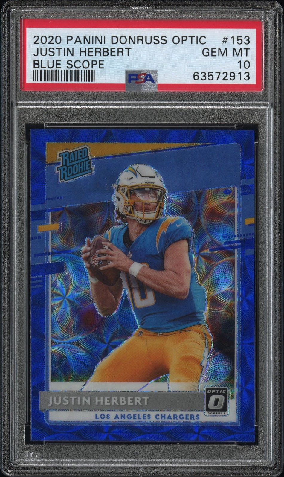 2020 Panini PANINI DONRUSS OPTIC BLUE SCOPE #153 Justin Herbert front