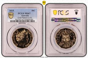 2015 50C Gilt Cu-Ni MS67