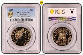 2015 50C Gilt Cu-Ni MS69