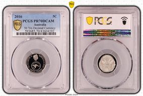 2016 5C 50 Yrs Decimal Currency PR70DCAM
