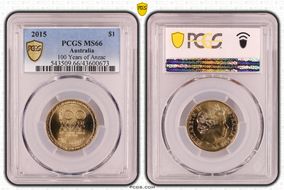 2015 $1 100 Years of Anzac MS66