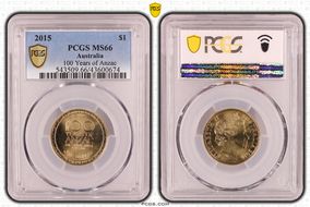 2015 $1 100 Years of Anzac MS66