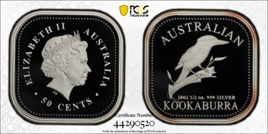 2002-P 50C Kookaburra 1/2oz Ag PR70DCAM