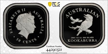 2003-P 50C Kookaburra 1/2oz Ag PR70DCAM