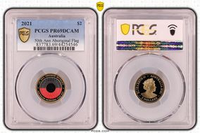 2021 $2 50th Ann Aboriginal Flag Colorized PR69DCAM