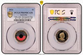 2021 $2 50th Ann Aboriginal Flag Colorized PR69DCAM