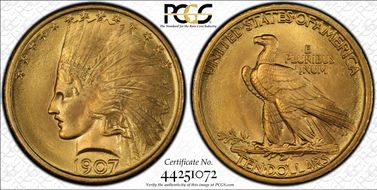 1907 $10 Indian MS67