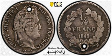 1843-B 1/4 Fr Gad-355 F-166 N1