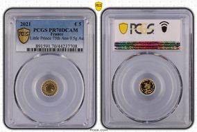 2021 € 5 Little Prince 75th Ann 0.5g Au PR70DCAM