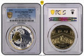 2021 500 Fr Winner Takes All Selective Gilt Ag PR69DCAM