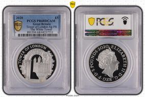 2020 £5 Tower of London Ag Pft The White Tower PR68DCAM