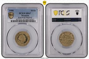 1986 10 Kr KM-Pr58 PRØVE SP67