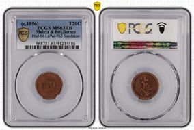 (c.1896) T20C Prid-66 LaWe-763 Sandakan MS63RB