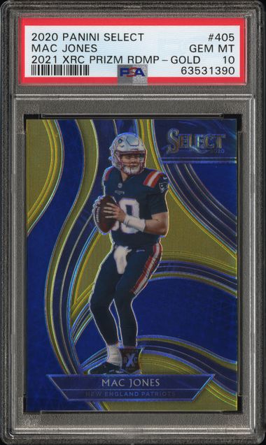 2020 Panini Select '21 XRC Gold Prizm Redemption #405 Mac Jones