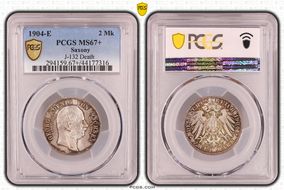 1904-E 2 Mk J-132 Georg's Death MS67+