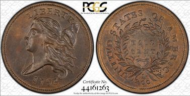 1793 1/2C C-3 MS64+ BN