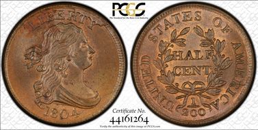 1804 1/2C C-9, Crosslet 4, Stems MS66BN