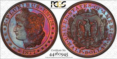 1877 50C J-1523 PR67+ RB