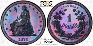 1870 $1 J-998 PR67RB