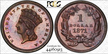 1871 G$1 J-1161 PR65RB