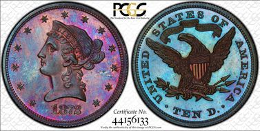 1872 $10 J-1248 PR67+ RB