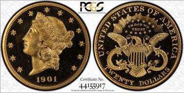 1901 $20 PR66+ DCAM