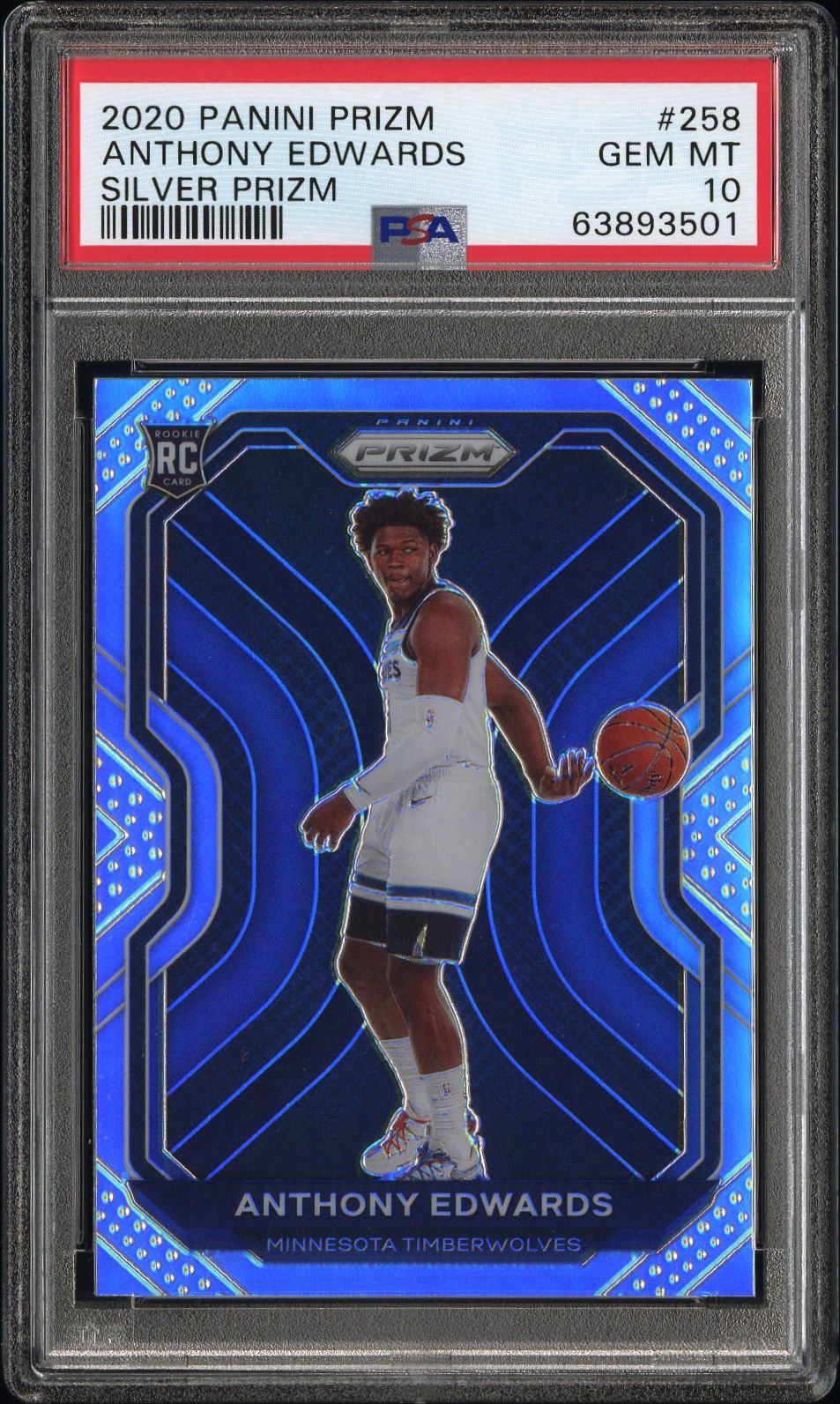 2020 Panini PANINI PRIZM GREEN PRIZM #258 Anthony Edwards front