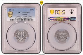 1944 50C Gad-425 F-196 Vichy MS67