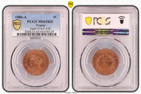 1886-A 5C Gad-157a F-118 MS65RD