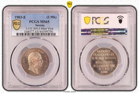 1903-E (2 Mk) Mint Visit J-131  X-13 Ag MS65