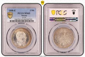 1908-E 3 Mk J-135 MS65