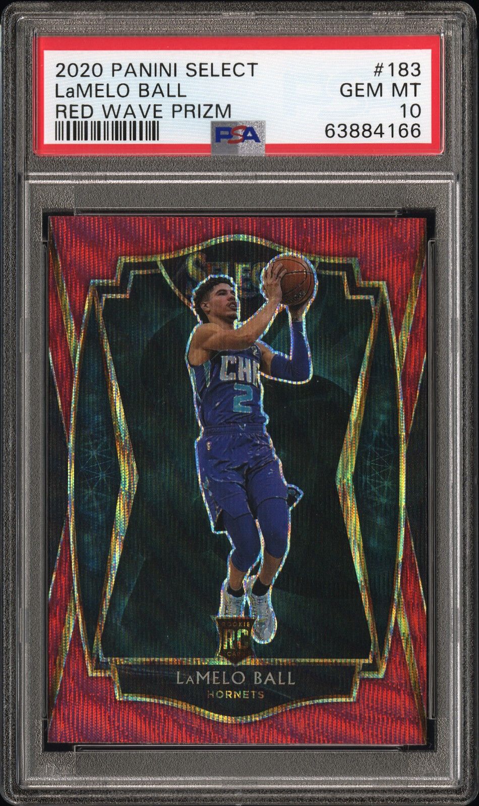 2020 Panini PANINI SELECT RED WAVE PRIZM #183 Lamelo Ball front