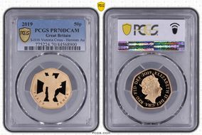 2019 50p S-H16 Victoria Cross - Heroism Au PR70DCAM