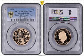 2021 50p Team GB Olympics Au First Strike PR70DCAM