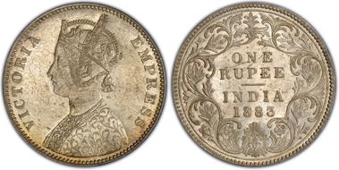 1883-B Rupee SW-6.71 AU55