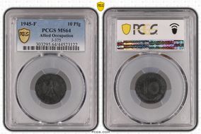 1945-F 10 Pfg J-375 MS64