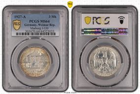 1927-A 3 Mk Marburg J-330 MS64